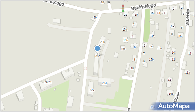 Kraków, Babińskiego Józefa, dr., 23c, mapa Krakowa