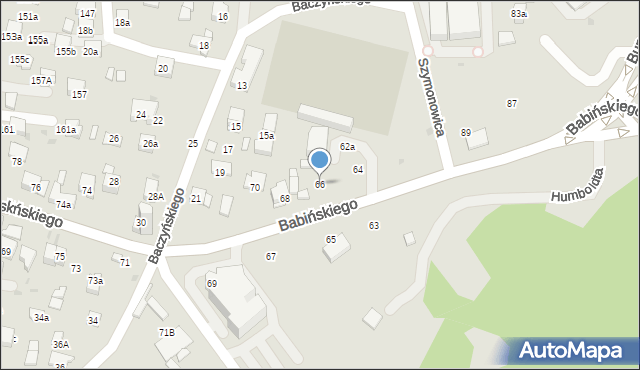 Kraków, Babińskiego Józefa, dr., 66, mapa Krakowa