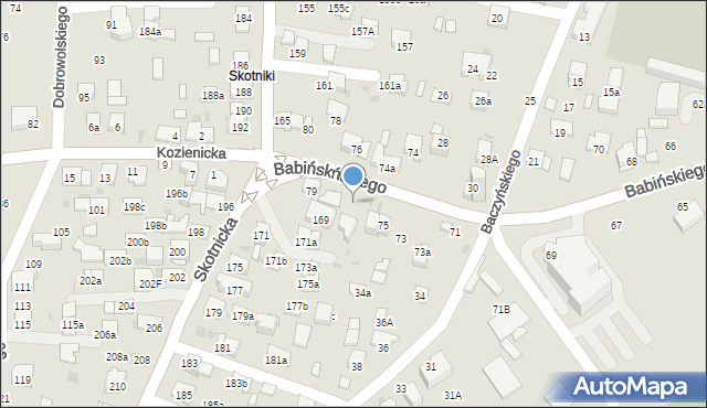 Kraków, Babińskiego Józefa, dr., 7, mapa Krakowa