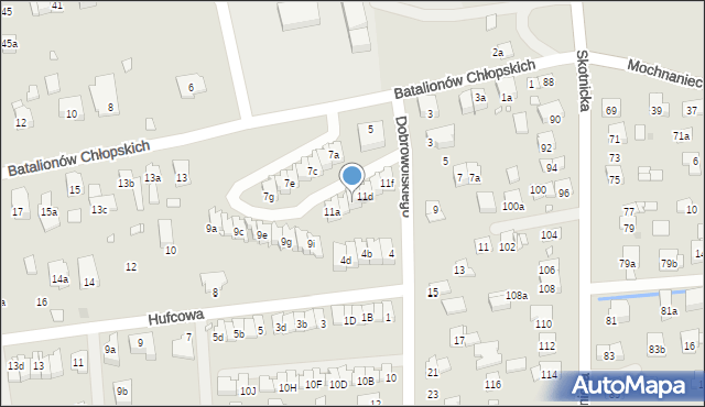 Kraków, Batalionów Chłopskich, 11c, mapa Krakowa