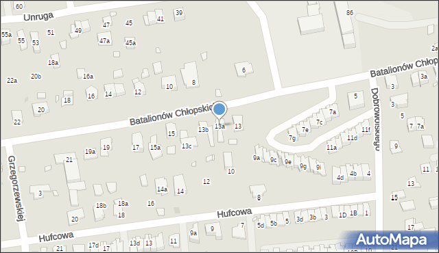 Kraków, Batalionów Chłopskich, 13a, mapa Krakowa