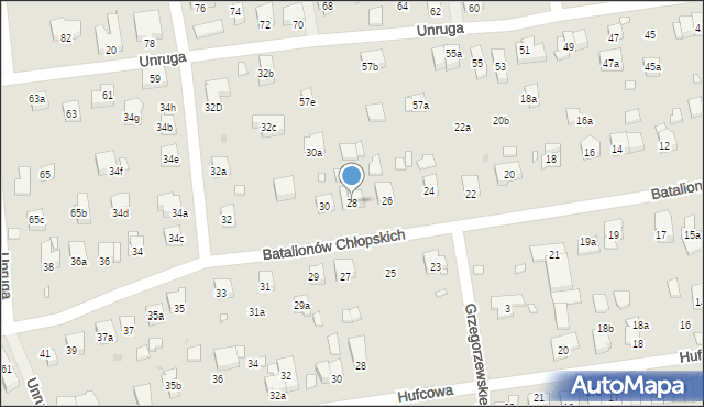 Kraków, Batalionów Chłopskich, 28, mapa Krakowa