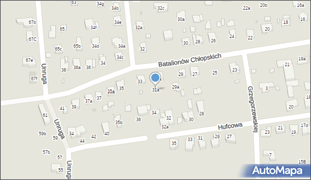 Kraków, Batalionów Chłopskich, 31a, mapa Krakowa