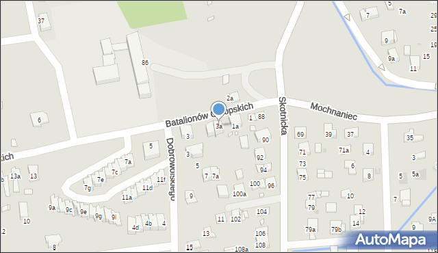 Kraków, Batalionów Chłopskich, 3a, mapa Krakowa