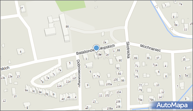 Kraków, Batalionów Chłopskich, 3b, mapa Krakowa
