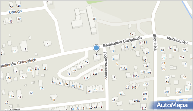 Kraków, Batalionów Chłopskich, 5, mapa Krakowa