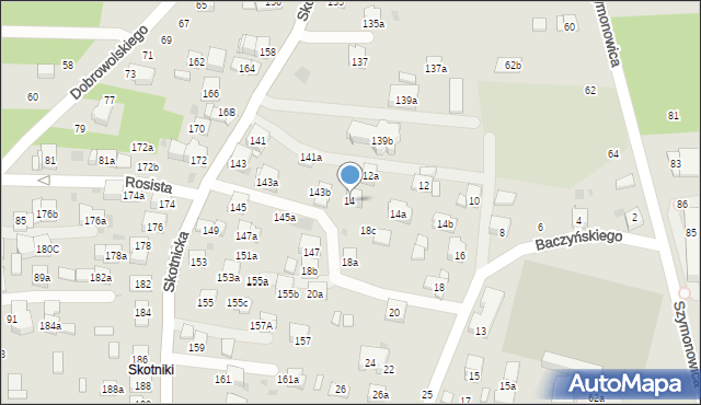 Kraków, Baczyńskiego Krzysztofa Kamila, 14, mapa Krakowa