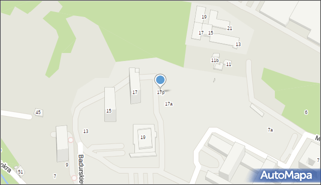 Kraków, Badurskiego Andrzeja, 17p, mapa Krakowa