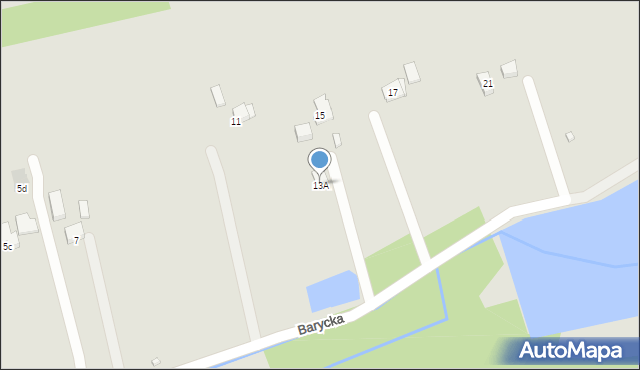 Kraków, Barycka, 13A, mapa Krakowa