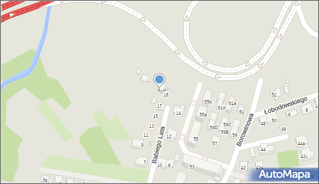 Kraków, Babiego Lata, 16a, mapa Krakowa