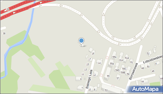 Kraków, Babiego Lata, 28, mapa Krakowa