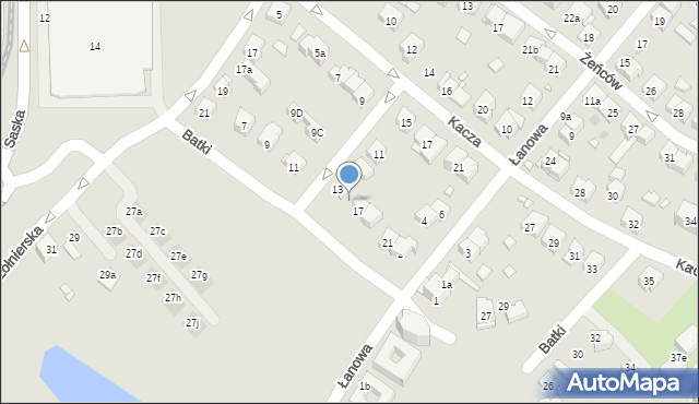 Kraków, Batki Mariana, 15, mapa Krakowa