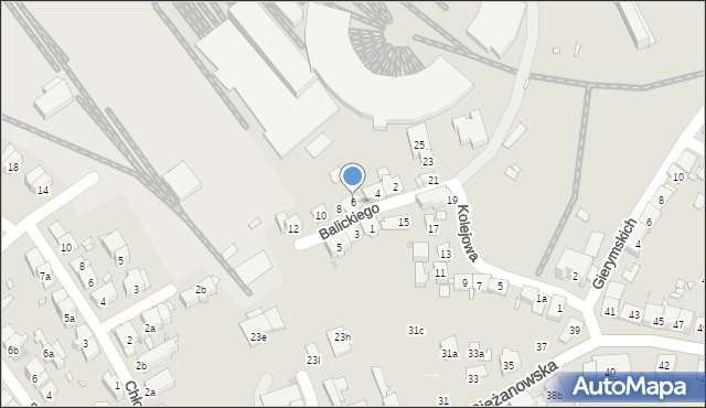 Kraków, Balickiego Stanisława, 6, mapa Krakowa