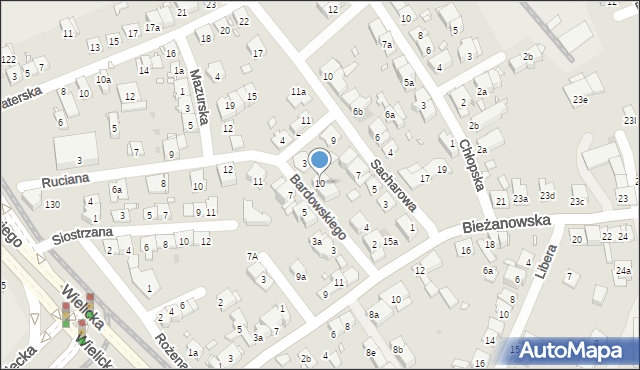 Kraków, Bardowskiego Piotra, 10, mapa Krakowa