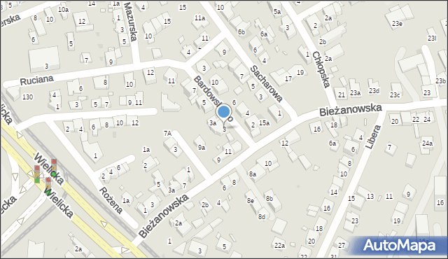 Kraków, Bardowskiego Piotra, 3, mapa Krakowa