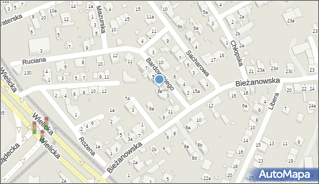 Kraków, Bardowskiego Piotra, 3a, mapa Krakowa