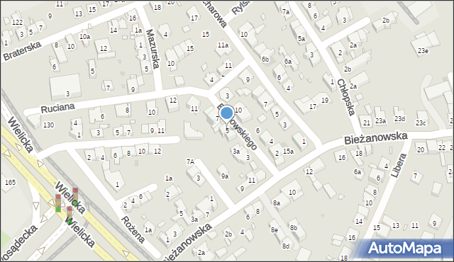 Kraków, Bardowskiego Piotra, 5, mapa Krakowa