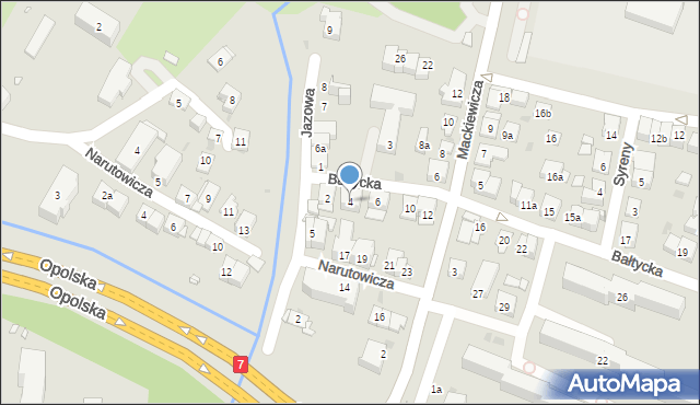 Kraków, Bałtycka, 4, mapa Krakowa