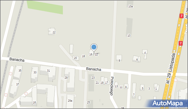 Kraków, Banacha Stefana, 14, mapa Krakowa