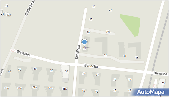 Kraków, Banacha Stefana, 34, mapa Krakowa