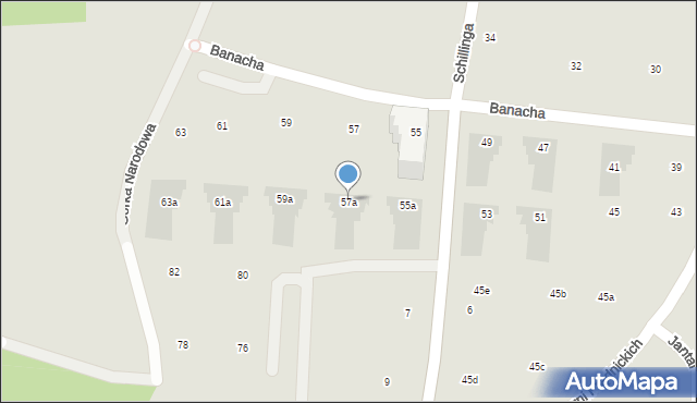 Kraków, Banacha Stefana, 57a, mapa Krakowa
