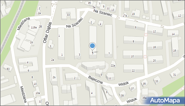 Kraków, Bajeczna, 5, mapa Krakowa
