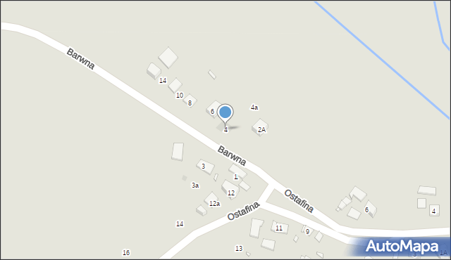 Kraków, Barwna, 4, mapa Krakowa