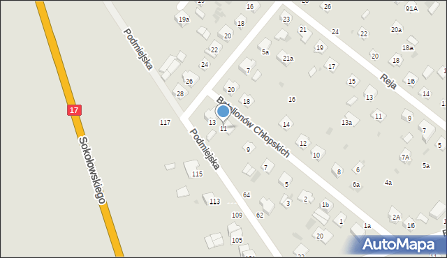 Krasnystaw, Batalionów Chłopskich, 11, mapa Krasnystaw