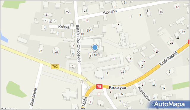 Kroczyce, Batalionów Chłopskich, 6a, mapa Kroczyce