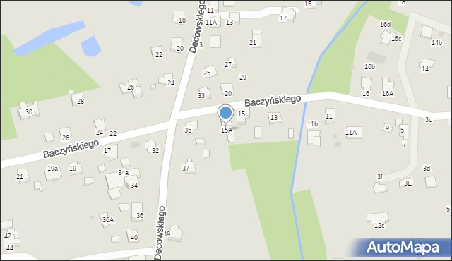 Krosno, Baczyńskiego Krzysztofa Kamila, 15A, mapa Krosna