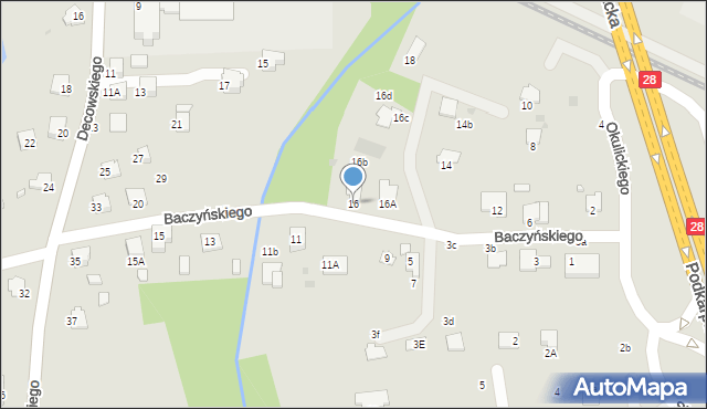 Krosno, Baczyńskiego Krzysztofa Kamila, 16, mapa Krosna