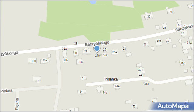 Krosno, Baczyńskiego Krzysztofa Kamila, 27b, mapa Krosna