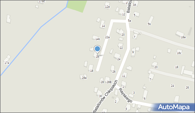 Krosno, Batalionów Chłopskich, 16, mapa Krosna