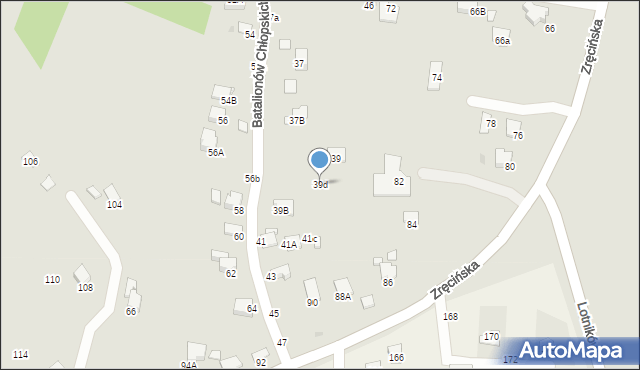 Krosno, Batalionów Chłopskich, 39d, mapa Krosna