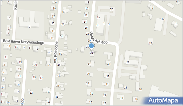 Krosno Odrzańskie, Baczyńskiego Krzysztofa Kamila, 24, mapa Krosno Odrzańskie