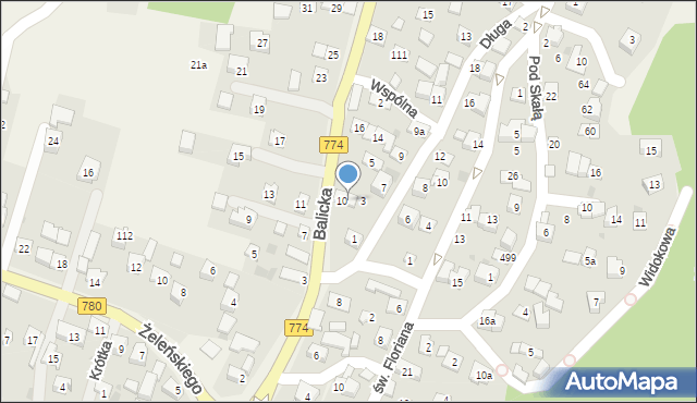 Kryspinów, Balicka, 12, mapa Kryspinów