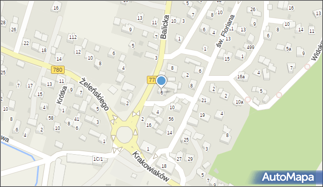 Kryspinów, Balicka, 6, mapa Kryspinów
