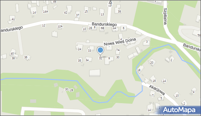Krzeszowice, Bandurskiego Władysława, ks., 32, mapa Krzeszowice
