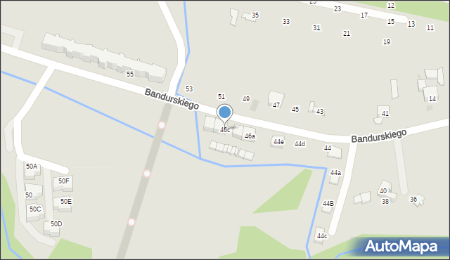 Krzeszowice, Bandurskiego Władysława, ks., 46c, mapa Krzeszowice