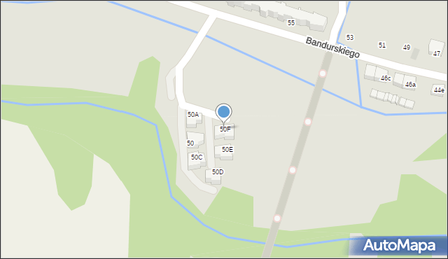 Krzeszowice, Bandurskiego Władysława, ks., 50F, mapa Krzeszowice