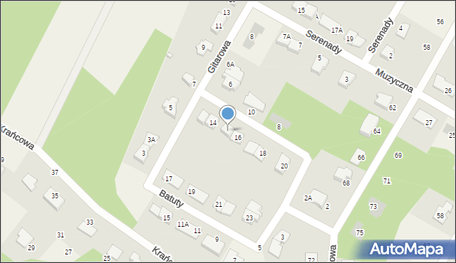 Książenice, Batuty, 16A, mapa Książenice