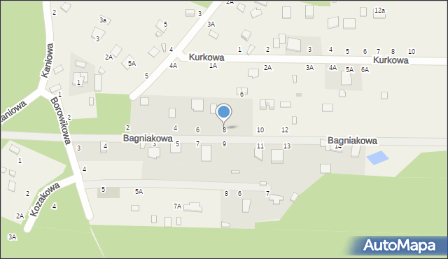 Kuby-Młyny, Bagniakowa, 8, mapa Kuby-Młyny