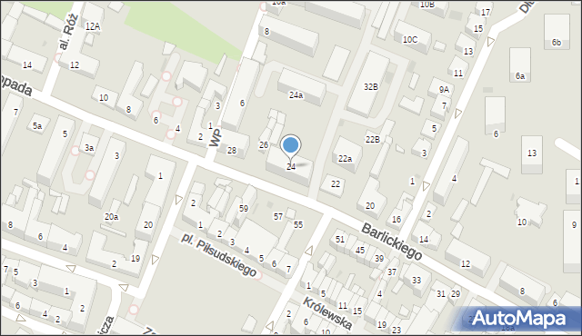 Kutno, Barlickiego Norberta, 24, mapa Kutno