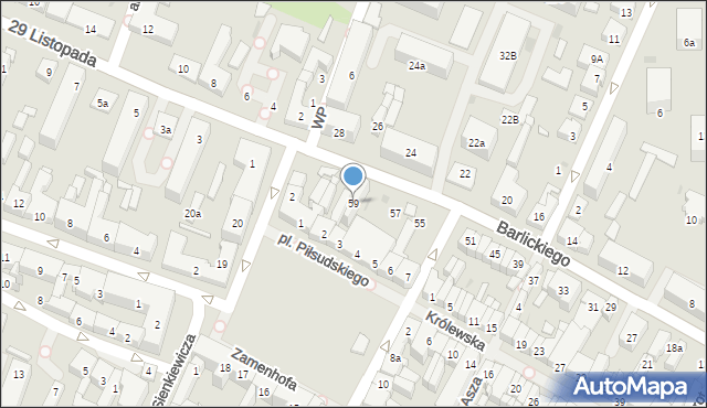 Kutno, Barlickiego Norberta, 59, mapa Kutno