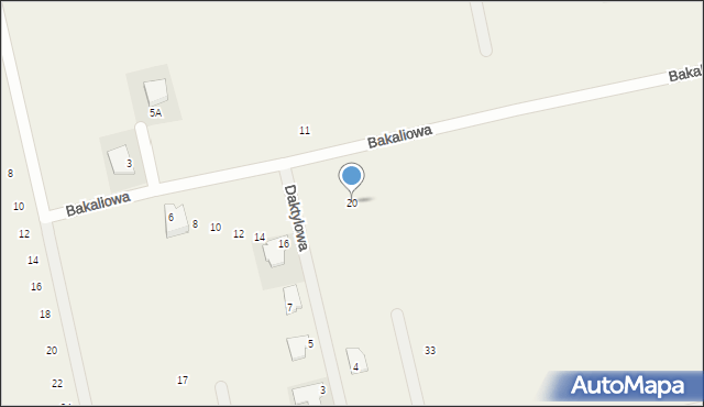 Łady, Bakaliowa, 20, mapa Łady