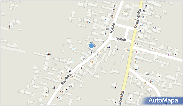 Łagów, Bardzka, 5, mapa Łagów