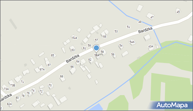 Łagów, Bardzka, 58A, mapa Łagów