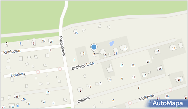 Łąki, Babiego Lata, 5, mapa Łąki