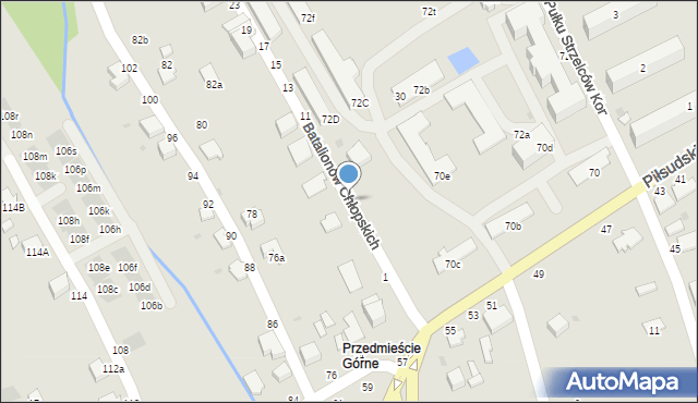 Łańcut, Batalionów Chłopskich, 5, mapa Łańcut