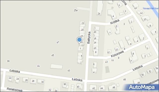 Łeba, Bałtycka, 9, mapa Łeba